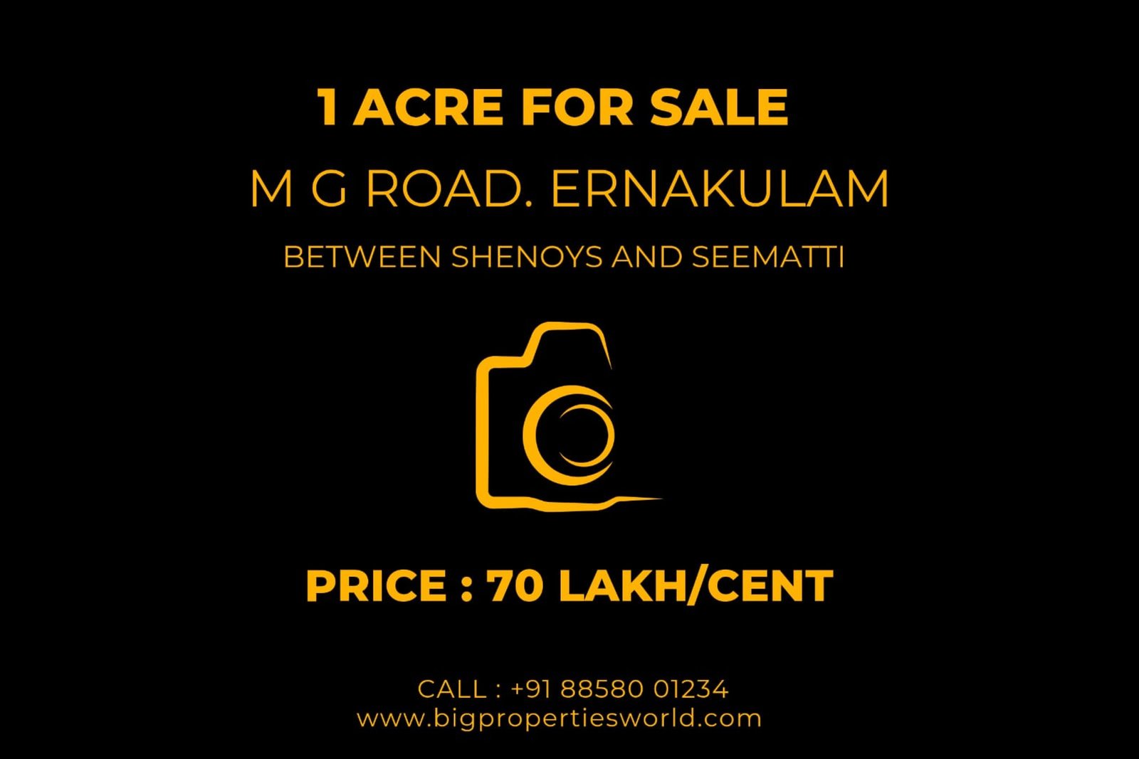 1 Acre Prime land for Sale MG Road Kochi