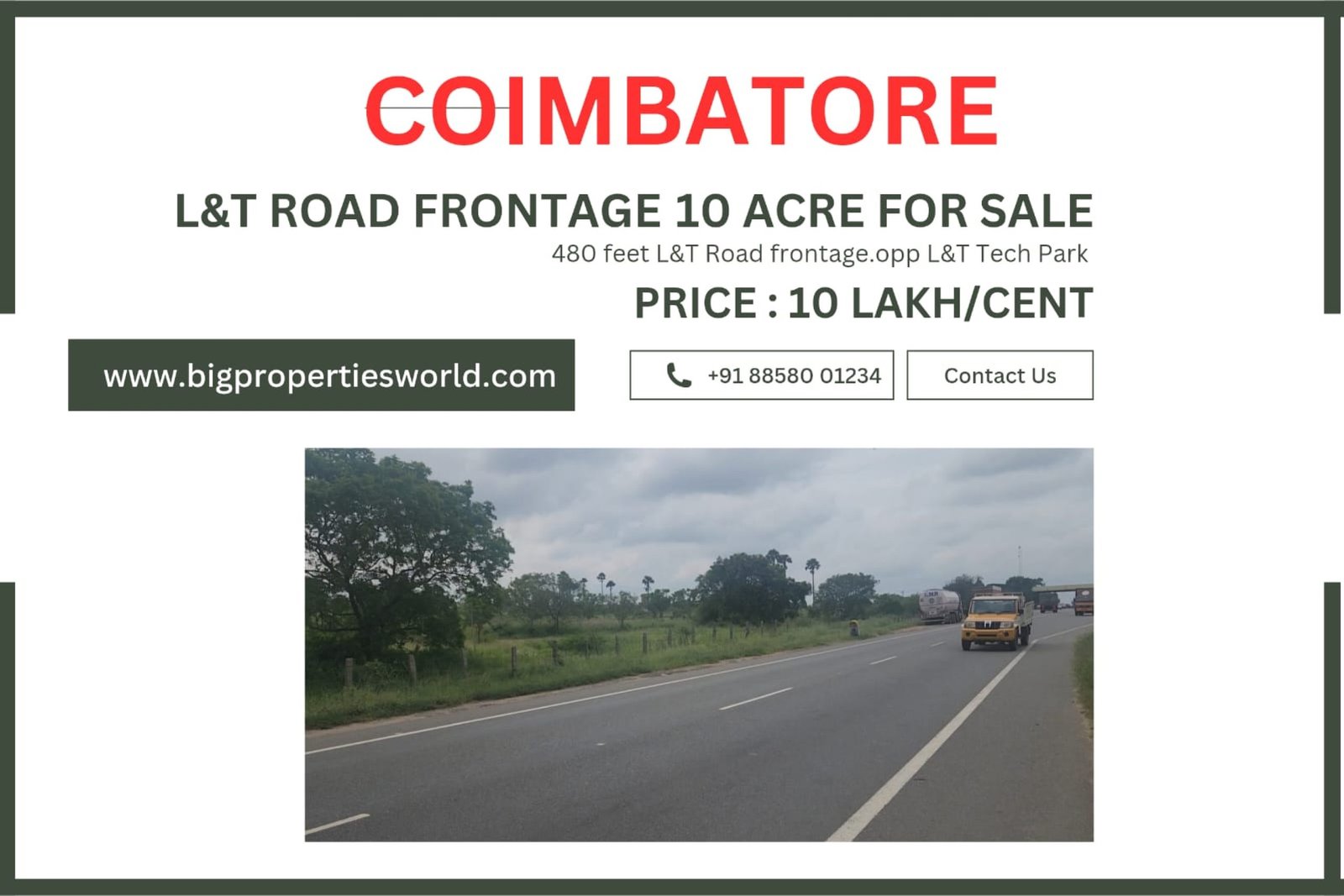 10 Acre for Sale Coimbatore L&T Road