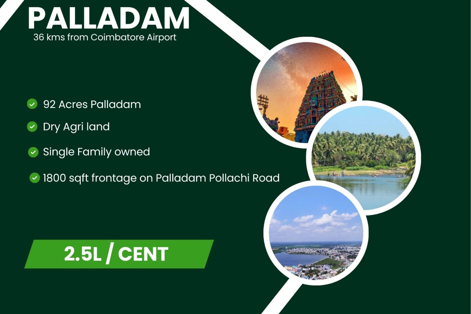 100 acres for Sale Palladam Coimbatore