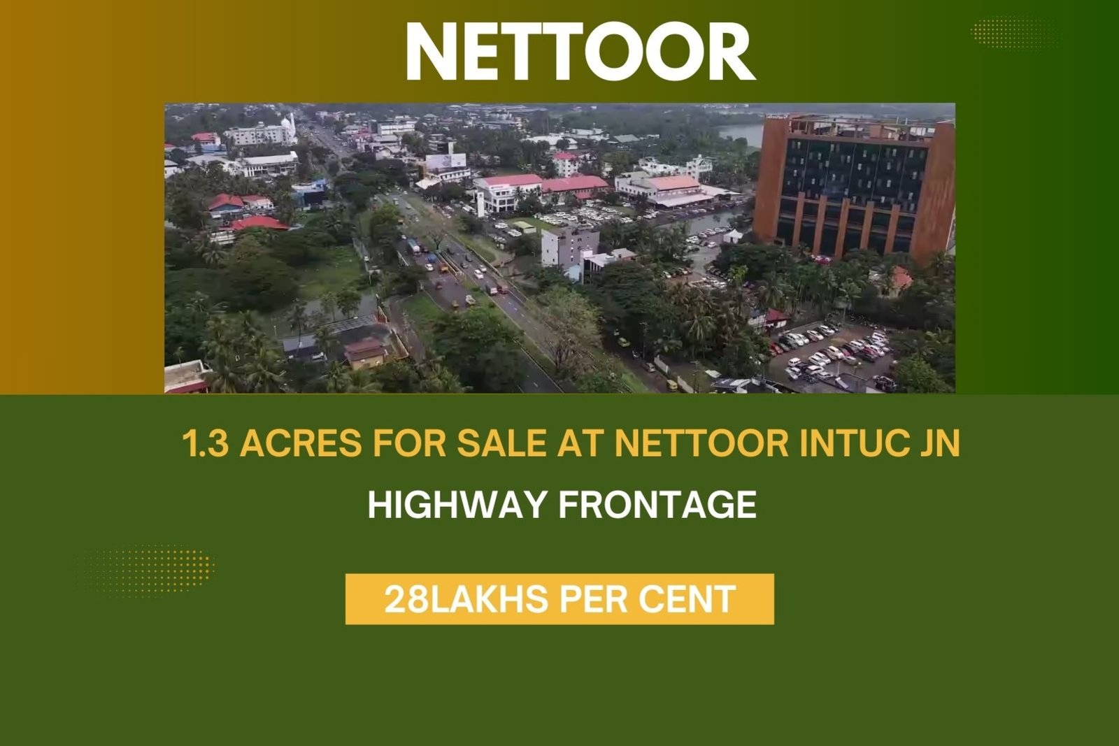 1,3 Acres Nettoor Kochi For Sale