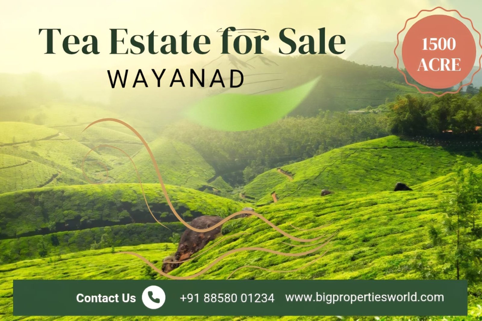1500 Acre Tea Estate for Sale Wayanad