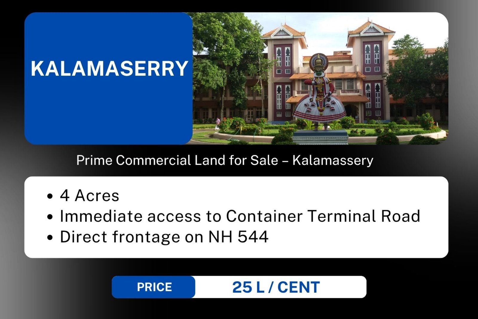 4 Acres Highway Frontage land for Sale Ernakulam Kochi