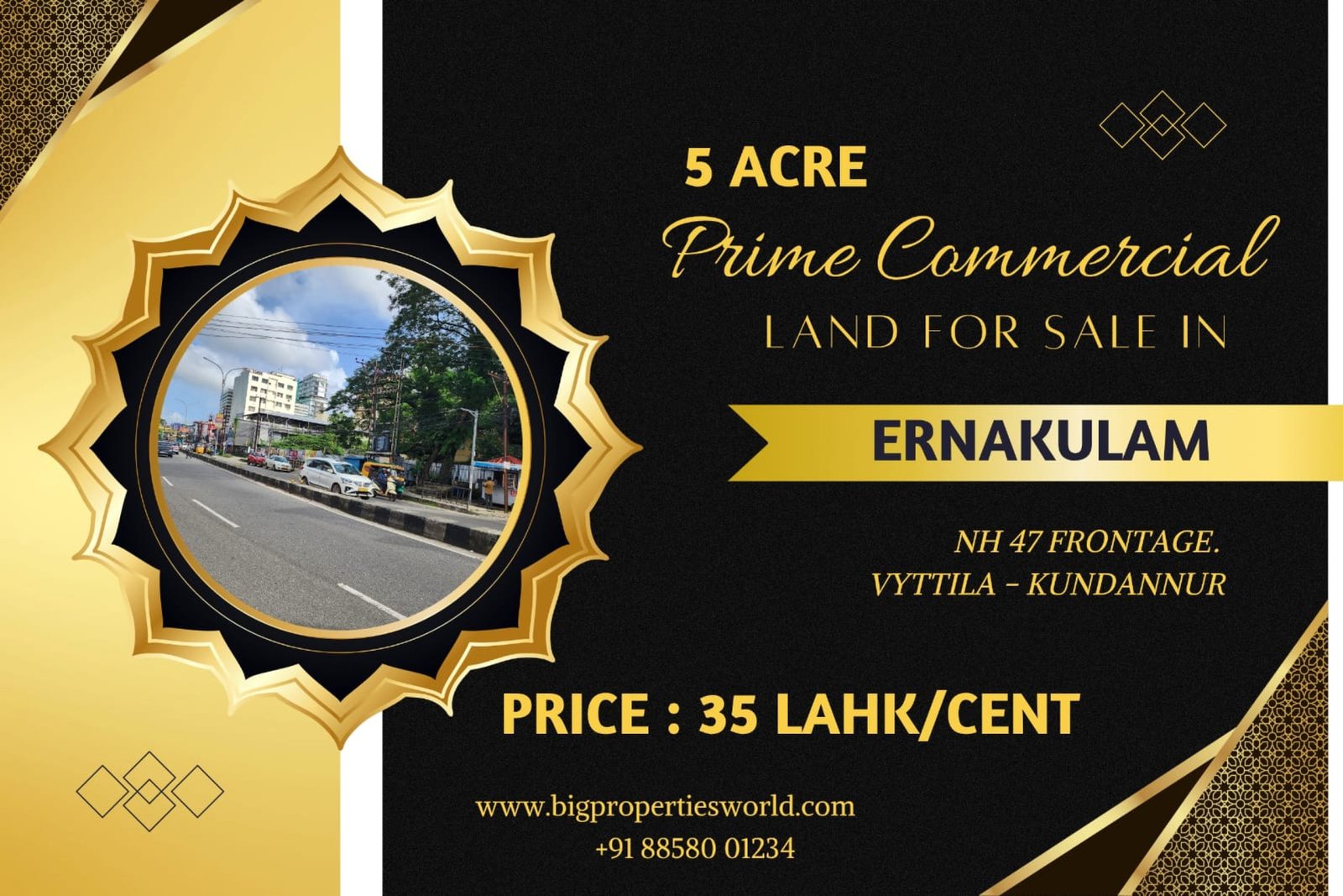 5 Acre Land for Sale NH Byepass Kochi