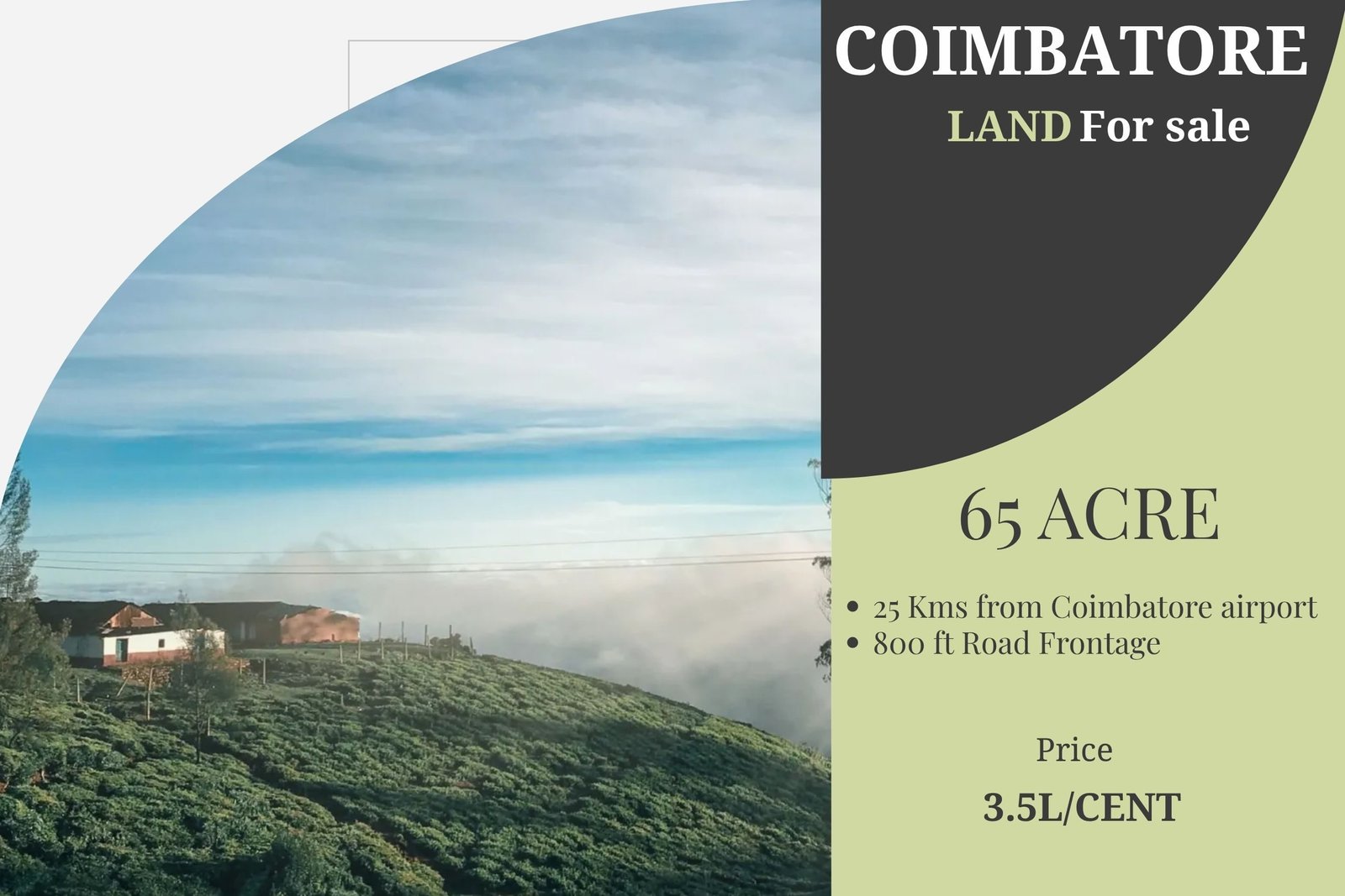 65 Acres for Sale Coimbatore