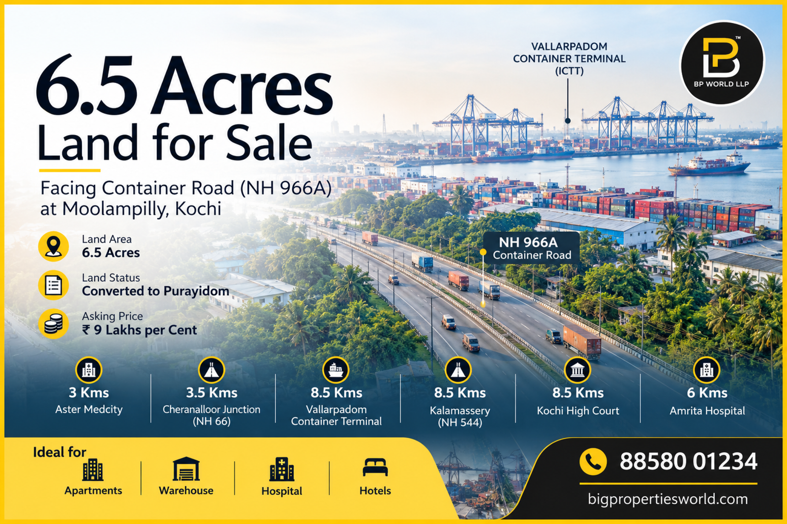 Land for Sale Container Road Vallarpadom